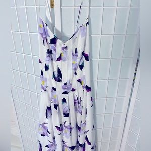 Banana Republic Floral Print pleated midi dress